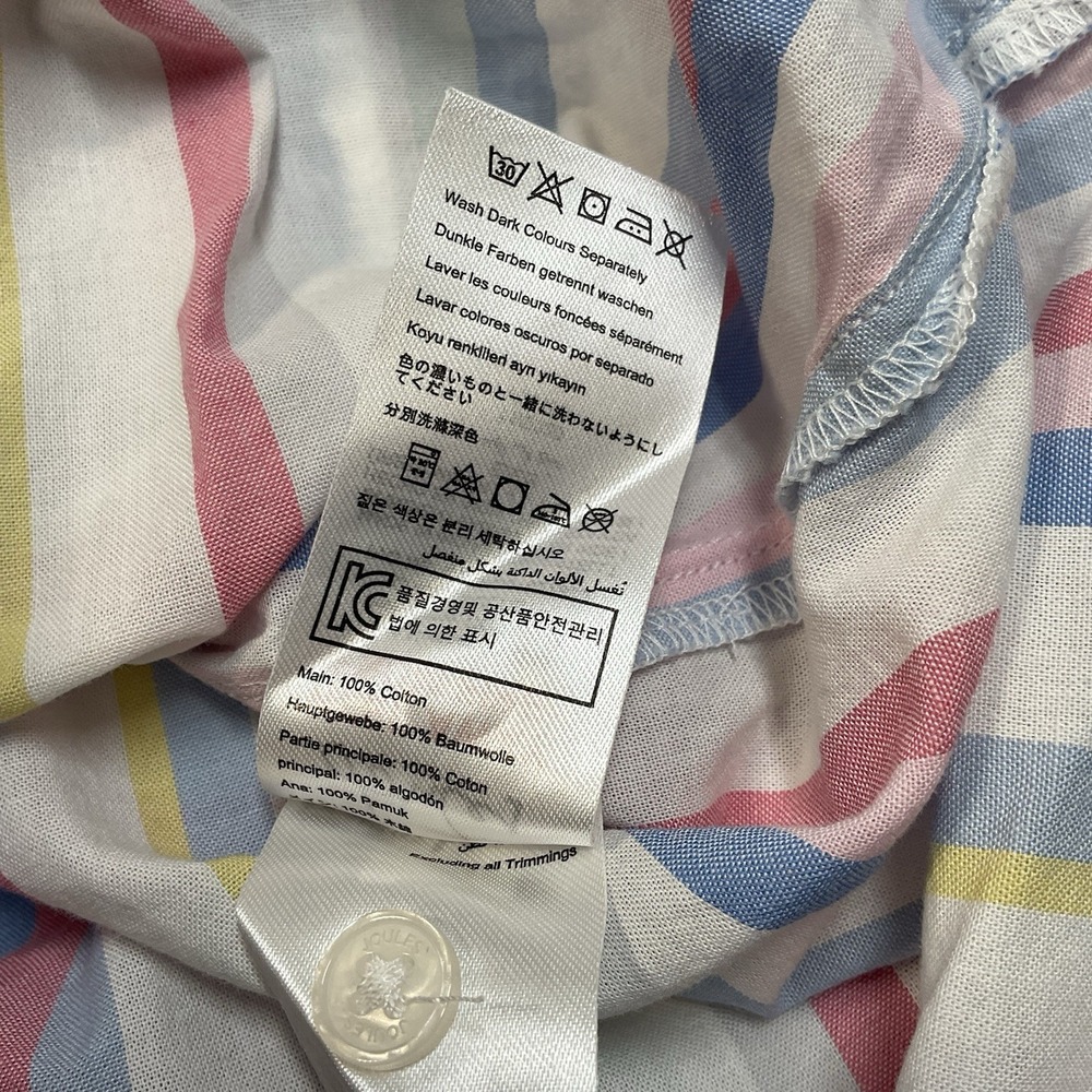Joules Cornelia Stripe Cotton Shirt US 10 Pastel Button Down Classic Fit New - Picture 10 of 10